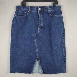 Old‎ Navy Plus Size 14 Higher High Rise Denim Long Skirt Western Cowgirl Country